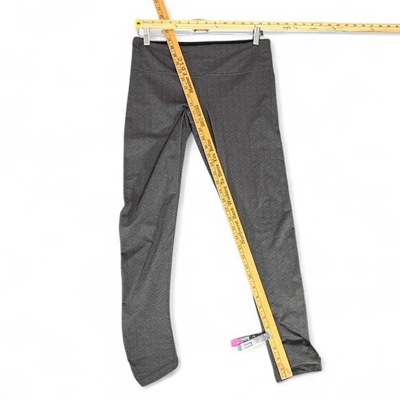 prAna Misty Full Ankle Leggings Shirred Jacquard Gray Texture Activewear Women L - Picture 7 of 8